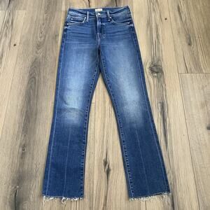NEW Mother The Rascal Ankle Fray Jeans in Opposites Attract Size 25 Medium Wash